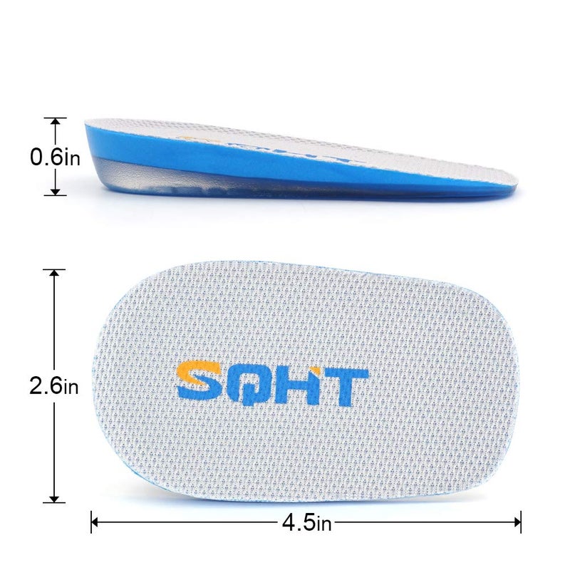 SQHT Height Increase Insoles - Heel Lift Inserts for Leg Length Discrepancies and Achilles Tendonitis  Heel Cups for Men and Women (Large (0.6 "" Height)) Blue&Beige - Image 5